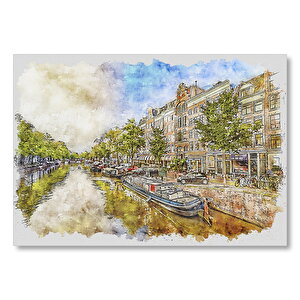 Amsterdam Sulu Boya Resim  Mdf Ahşap Tablo 25x35 cm