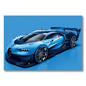 Mavi Bugatti Divo Mavi Zemin  Mdf Ahşap Tablo 50x70 cm