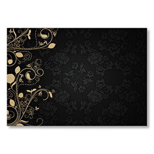 Dekoratif Yaldız Desenler  Mdf Ahşap Tablo 50x70 cm
