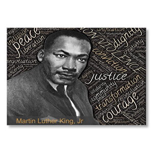 Martin Luther King Jr Ve İlkeleri  Mdf Ahşap Tablo 50x70 cm