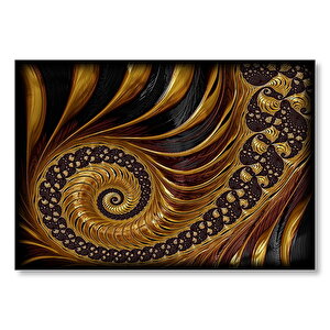Altın Yaldızlı Mükemmel Sarmal  Mdf Ahşap Tablo 25x35 cm