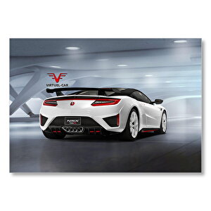 Acura Integra Type R Beyaz Arka Görünüş  Mdf Ahşap Tablo 25x35 cm