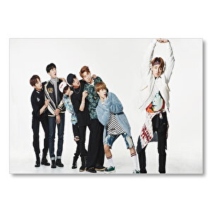 Bts Kore Pop Grup Üyesine Şaşırıyorlar  Mdf Ahşap Tablo 35x50 cm