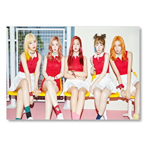 Black Pink Kore Pop Kırmızı Beyaz Lacoste  Mdf Ahşap Tablo 25x35 cm