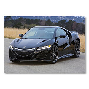 Siyah Acura Nsx Ön Görünüş  Mdf Ahşap Tablo 25x35 cm