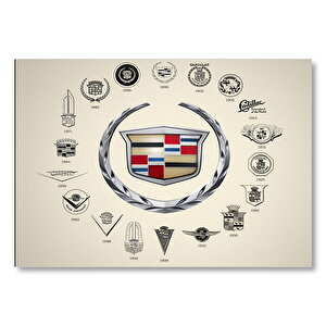 1902'den Bugüne Cadillac Logoları  Mdf Ahşap Tablo 35x50 cm