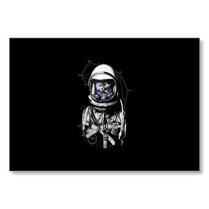 Astronot Ve Karanlık Uzay  Mdf Ahşap Tablo 35x50 cm
