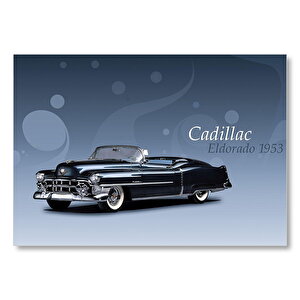 Siyah Cadillac Eldorado 1953  Mdf Ahşap Tablo 50x70 cm