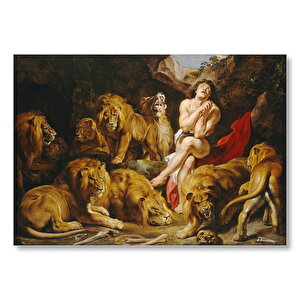 Aslanlara Atılan Daniel'ın Yakarışı  Mdf Ahşap Tablo 50x70 cm