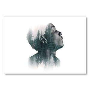 İnsan Ve Orman İçiçe  Mdf Ahşap Tablo 50x70 cm