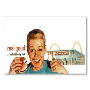 Mcdonald's Vintage Reklam  Mdf Ahşap Tablo 35x50 cm