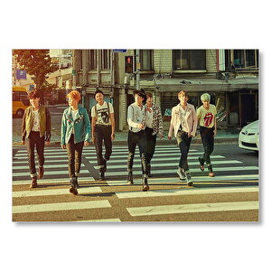 Bts Kore Pop Yaya Geçidinde  Mdf Ahşap Tablo 25x35 cm