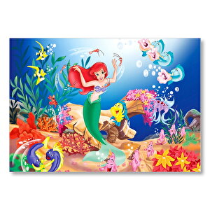 Sualtında Disney Deniz Kızı Ve Balıklar  Mdf Ahşap Tablo 25x35 cm