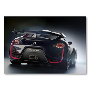 Elektrikli Siyah Citroen Survolt Arka Görünüş  Mdf Ahşap Tablo 50x70 cm