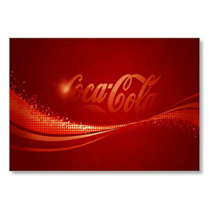 Coca Cola Logo Kırmızı Zemin  Mdf Ahşap Tablo 35x50 cm