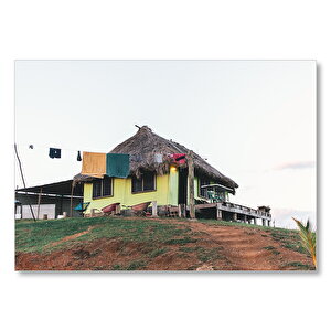 Tepedeki Otantik Kulübe  Mdf Ahşap Tablo 50x70 cm