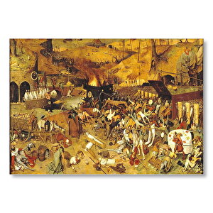 Kahverengi Köy Boyama Pieter Bruegel  Mdf Ahşap Tablo 25x35 cm