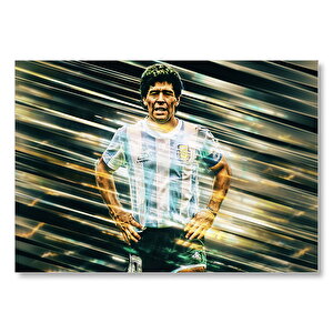Diego Maradona Arjantin Fırtınası  Mdf Ahşap Tablo 35x50 cm