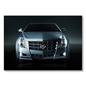 Çelik Gri Cadillac Ön Görünüş  Mdf Ahşap Tablo 35x50 cm