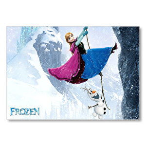 Frozen Anna Ve Kardan Adam  Mdf Ahşap Tablo 25x35 cm