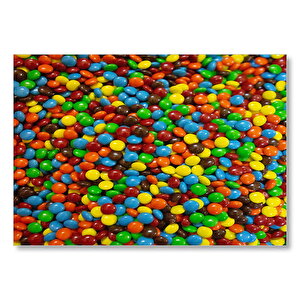 Rengarenk Draje Şekerler  Mdf Ahşap Tablo 50x70 cm