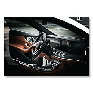 Mercedes Kokpit Deri Döşemeler Detay  Mdf Ahşap Tablo 50x70 cm