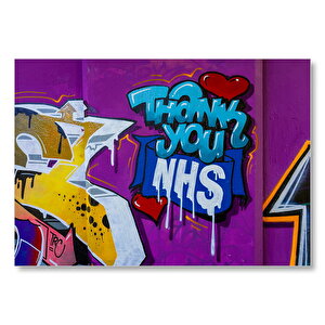 Teşekkürler Yazısı Graffiti  Mdf Ahşap Tablo 25x35 cm