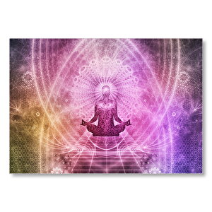 Meditasyon Yapan İnsan Figürü  Mdf Ahşap Tablo 35x50 cm