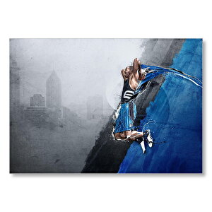 Adidas Logosu Ve Smaç Yapan Basketbolcu  Mdf Ahşap Tablo 50x70 cm