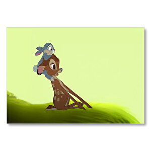 Bambi Ve Tavşan  Mdf Ahşap Tablo 50x70 cm