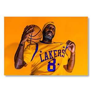 Lakers Forması Siyahi Basketbolcu  Mdf Ahşap Tablo 50x70 cm