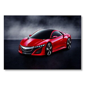Kırmızı Acura Nsx  Mdf Ahşap Tablo 50x70 cm