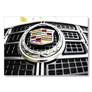 Cadillac Ön Panjur Ve Logo  Mdf Ahşap Tablo 50x70 cm