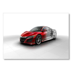 Acura Nsx Çizimden Gerçeğe  Mdf Ahşap Tablo 35x50 cm