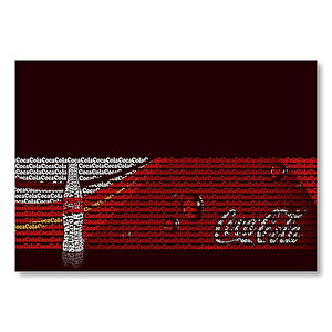 Coca Cola Yazıları Ve Şişe  Mdf Ahşap Tablo 35x50 cm