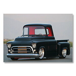 1979 Siyah Chevrolet Kamyonet  Mdf Ahşap Tablo 50x70 cm
