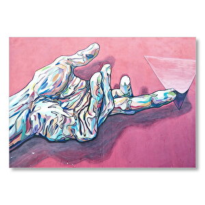 Yakın Plan El Renkli Mozaik  Mdf Ahşap Tablo 50x70 cm