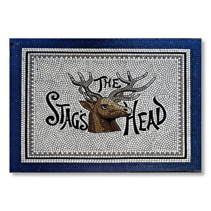 Mozaik Geyik Başı  Mdf Ahşap Tablo 50x70 cm