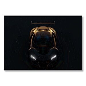 Acura Nsx Üstten Görünüş Karanlık Arka Plan  Mdf Ahşap Tablo 50x70 cm