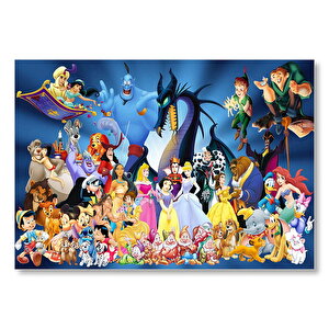 Tüm Disney Karakterleri  Mdf Ahşap Tablo 35x50 cm