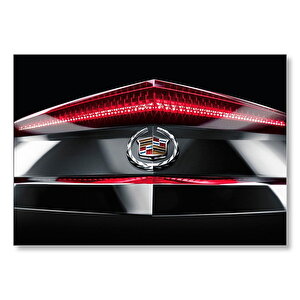 Cadillac Logo Ve Stop Lambaları  Mdf Ahşap Tablo 25x35 cm