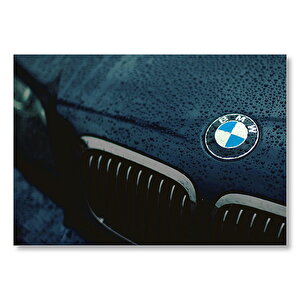 Bmw Logo Ve Yağmur Damlaları  Mdf Ahşap Tablo 35x50 cm