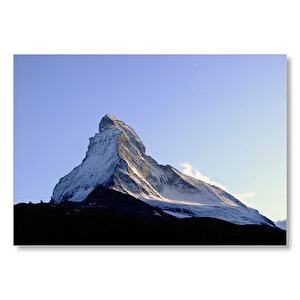 Dik Yamaçlı Karlı Zirve  Mdf Ahşap Tablo 35x50 cm