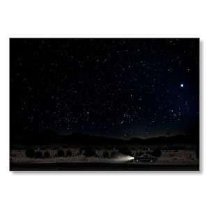 Çöl Yolunda Yıldızlı Gece  Mdf Ahşap Tablo 25x35 cm