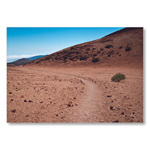 Çöl Manzarası Ve Issız Yol  Mdf Ahşap Tablo 35x50 cm