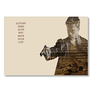 Yedi Brad Pitt 7 Günah  Mdf Ahşap Tablo 25x35 cm