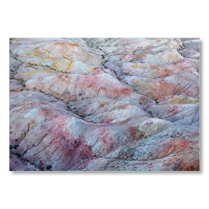 Kırmızı Beyaz Tepeler  Mdf Ahşap Tablo 25x35 cm