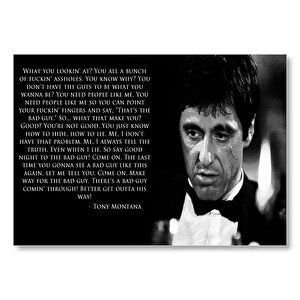 Yaralı Yüz Tony Montana Sözü  Mdf Ahşap Tablo 50x70 cm