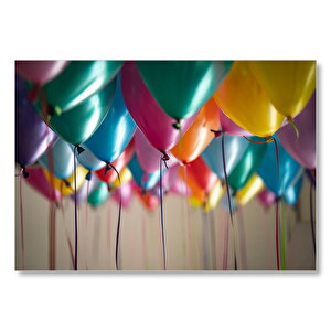 Rengarenk Balonlar  Mdf Ahşap Tablo 35x50 cm