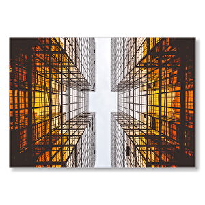 Gökdelenler Arasından Gökyüzü Kesiti  Mdf Ahşap Tablo 25x35 cm